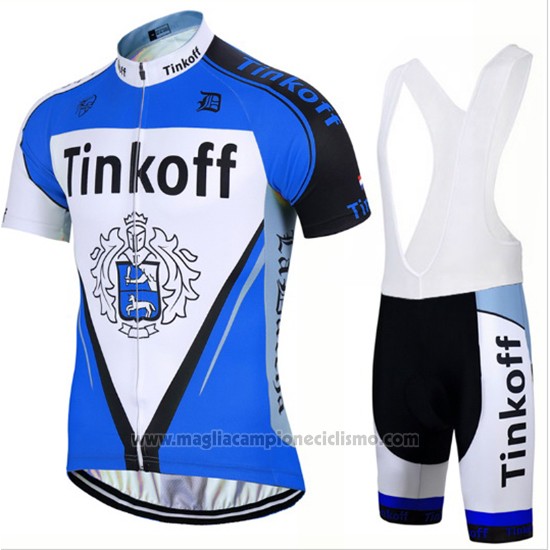 2017 Abbigliamento Ciclismo Tinkoff Blu Manica Corta e Salopette